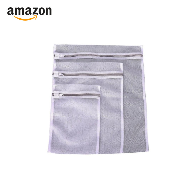 Oikos - Kit 3 Sacos para Lavar Roupas Delicadas P,M e G com Zíper | Camisetas, proteção dos tecidos, roupas íntimas, máquina