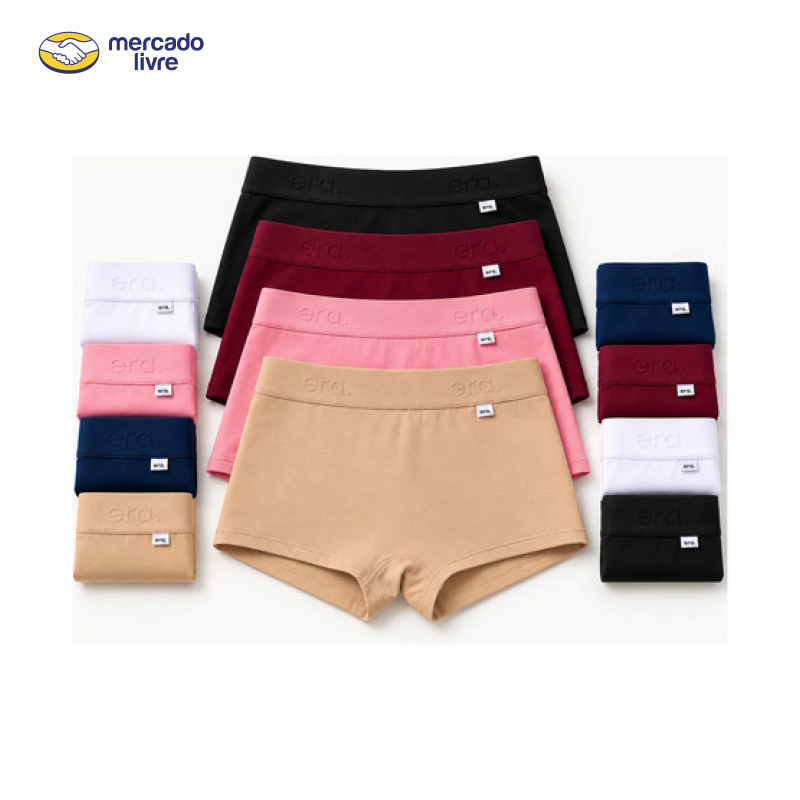 Kit 12 Calcinhas Algodão Premium Era Power Up Cueca Feminina