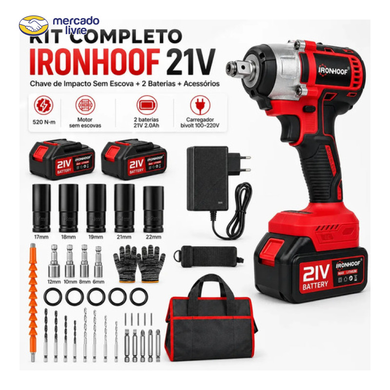 Chave De Impacto Brushless Professional 2 Bateria