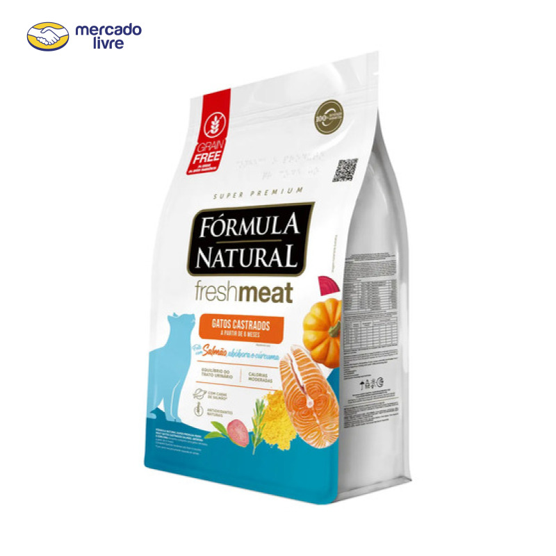 Ração Seca Fórmula Natural Gatos Castrados Adultos Salmão 10 Kg