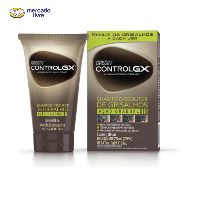 Shampoo Tonalizante Grecin Control GX Reduz Grisalho 118ml