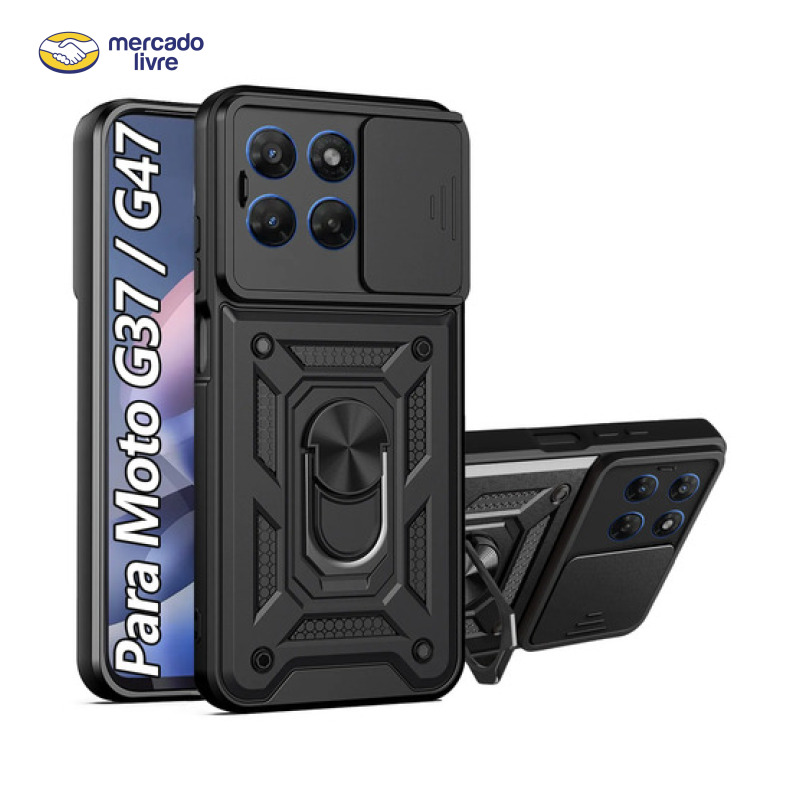 Capa Capinha Para Motorola Moto Case Armadura Anti Impacto Preto G47 /g37 5g