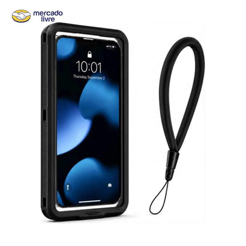 Capa Universal A Prova D'água Com Boia Flutuante Impermeável Preto Lisa