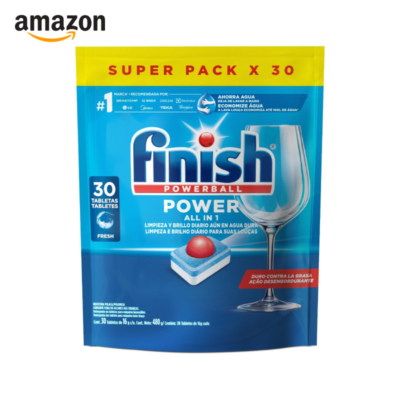 Finish Powerball Detergente para Lava Louças em Tabletes 30 unidades