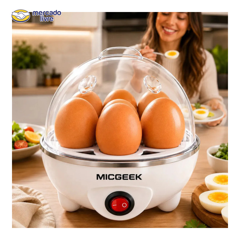 Cozedor De Ovos Automático Panela A Vapor Elétrica Legumes Elétrica Portátil Prático Rápido 7 Ovos Em 5min Micgeek