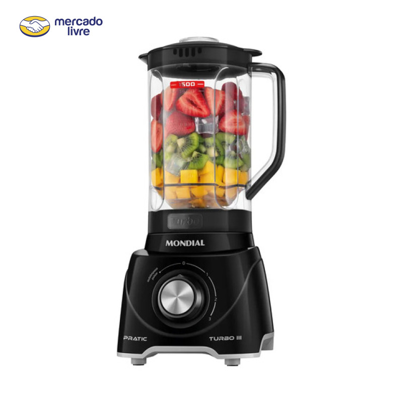 Liquidificador Pratic Turbo III, Mondial, 550W - L-93-BG