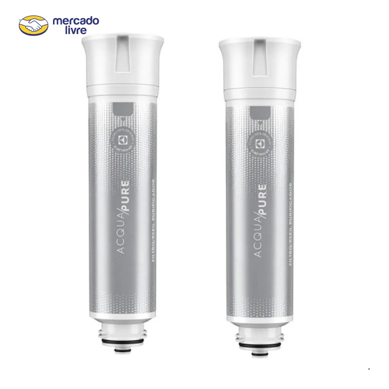 Kit 2 Refil De Água Acqua Pure Electrolux Pe12a Pe12b Pe12g PC01X, Cor Marrom-claro
