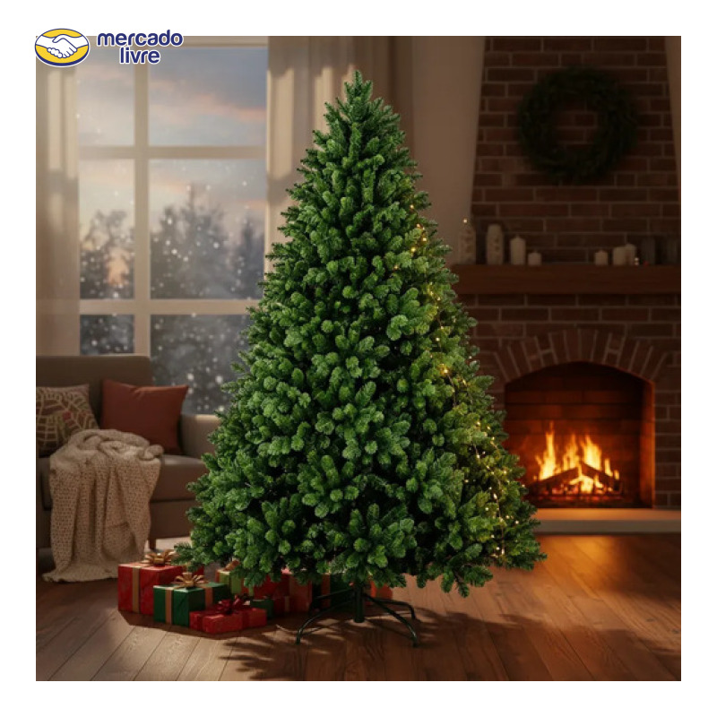 Árvore De Natal 2,10m Verde Tradicional 1800 Galhos Pinheiro Verde