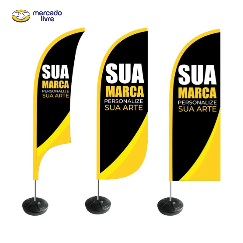 Wind Banner Personalizado Kit Completo Do Seu Jeito 2,8m