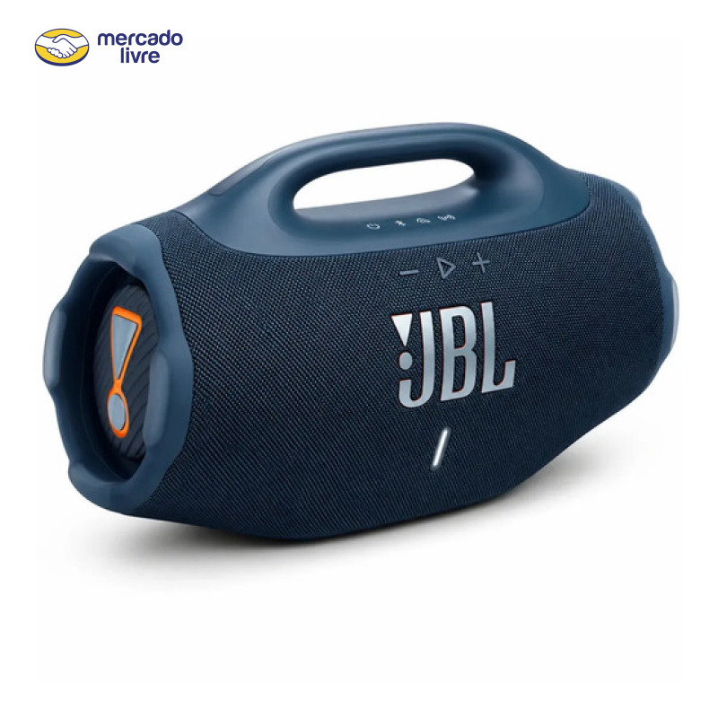 Caixa De Som Jbl Boombox 4 Bluetooth Som 210w Jbl Pro Ai Sound Boost Graves Personalizáveis Bateria De Até 34h Ip68 Áudio Lossless Azul