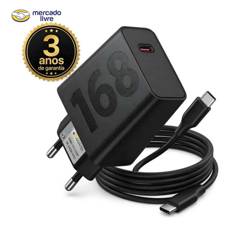 Carregador 168w  Turbo Mk Power Usb-c Turbopower Super Rapid Preto