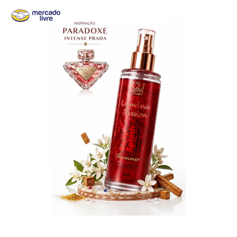 Body Splash Perfume Feminino Partículas Brilho Lumina Shimer