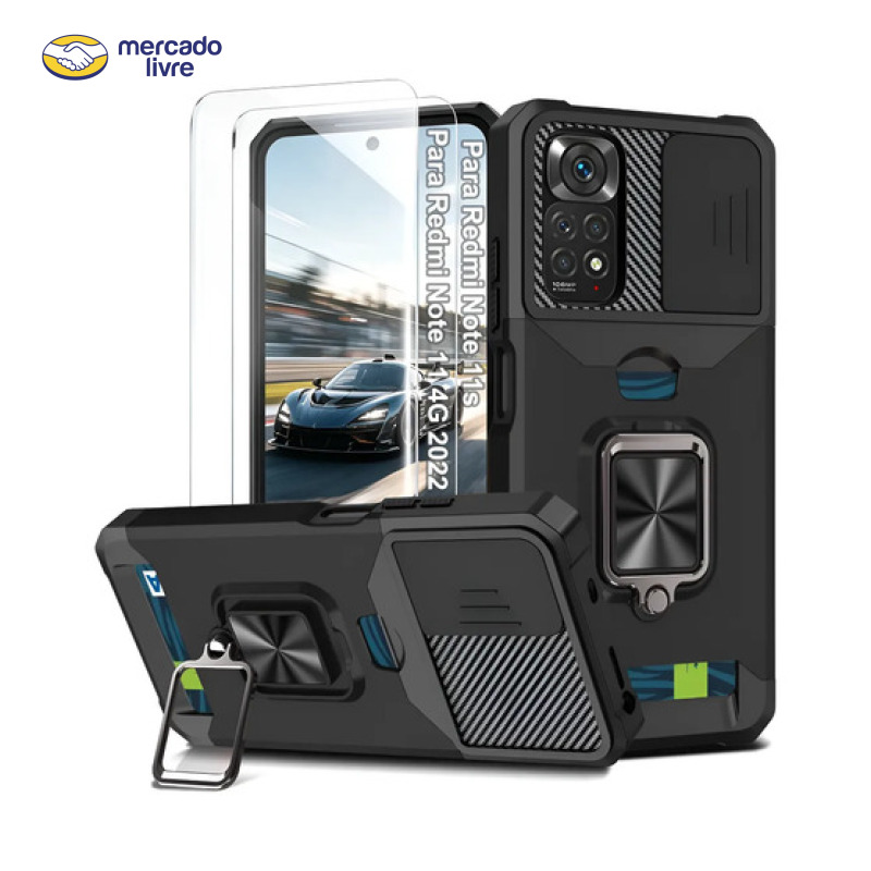 2película Capa Capinha Para Redmi Note 11 4g 2022/note 11s Preto