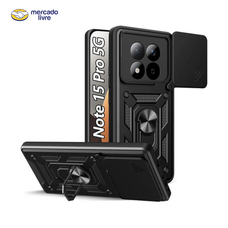 Capa Capinha Case Para Xiaomi Redmi Note 15 Pro 5g Armadura Preto Redmi Note 15 Pro 5g