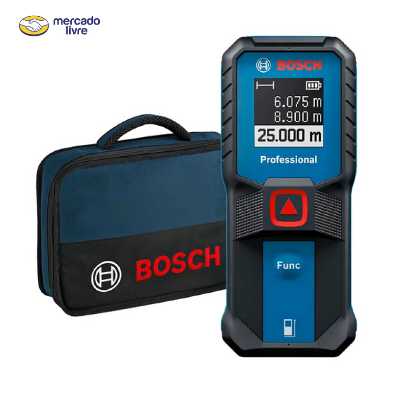 Trena A Laser Profissional Digital Medidor De Distancia Trena Laser Com Bolsa Alcance De 25m Glm 2523 Bosch