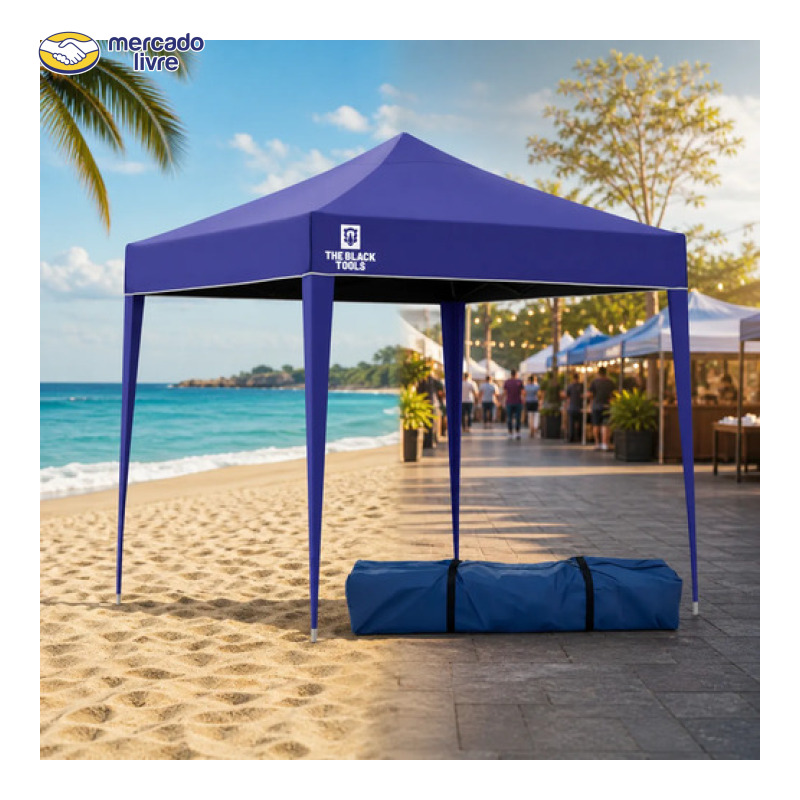 Tenda Gazebo Sanfonado Articulada Dobrável 2x2m Praia Jardim