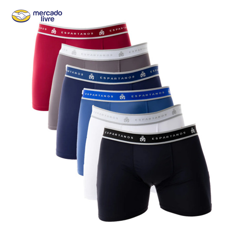 Kit Com 5 Cuecas Boxer Masculina Microfibra Original