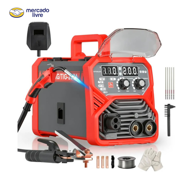 Máquina Solda Sem Gás/gás 5 Em 1 C/tampa Para Led Aitoolzo Vermelho 127/220v
