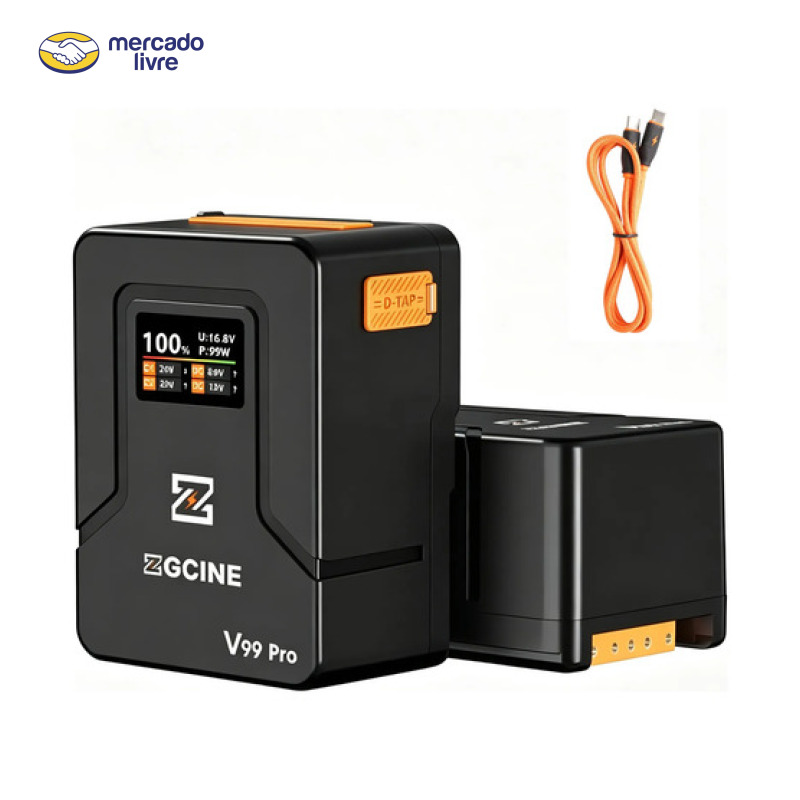 Zgcine Zg-v99pro Bateria V-mount 99wh Pd 100w, Várias Portas Preto