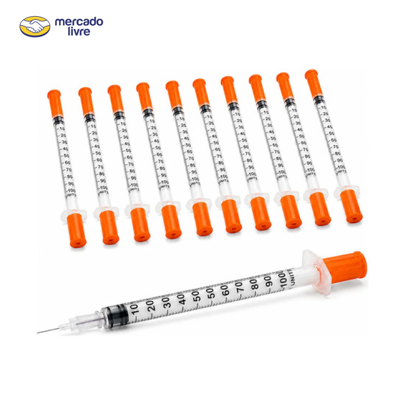 Seringa Insulina 1ml Agulha Fixa 8x0,30 30g Kit 10un