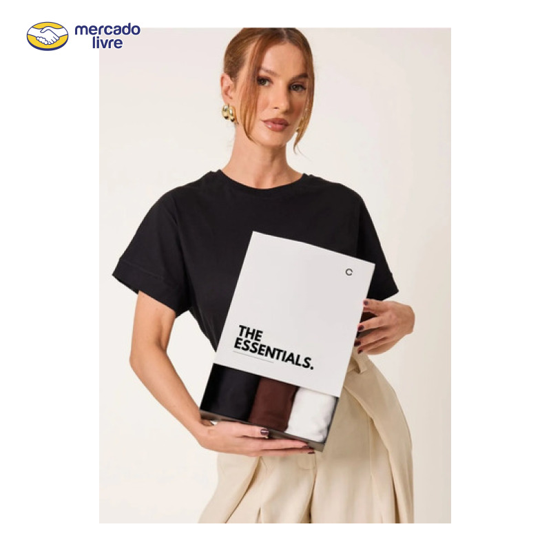 Kit 3 T-shirts Oversized Classic Algodão Cléa Store