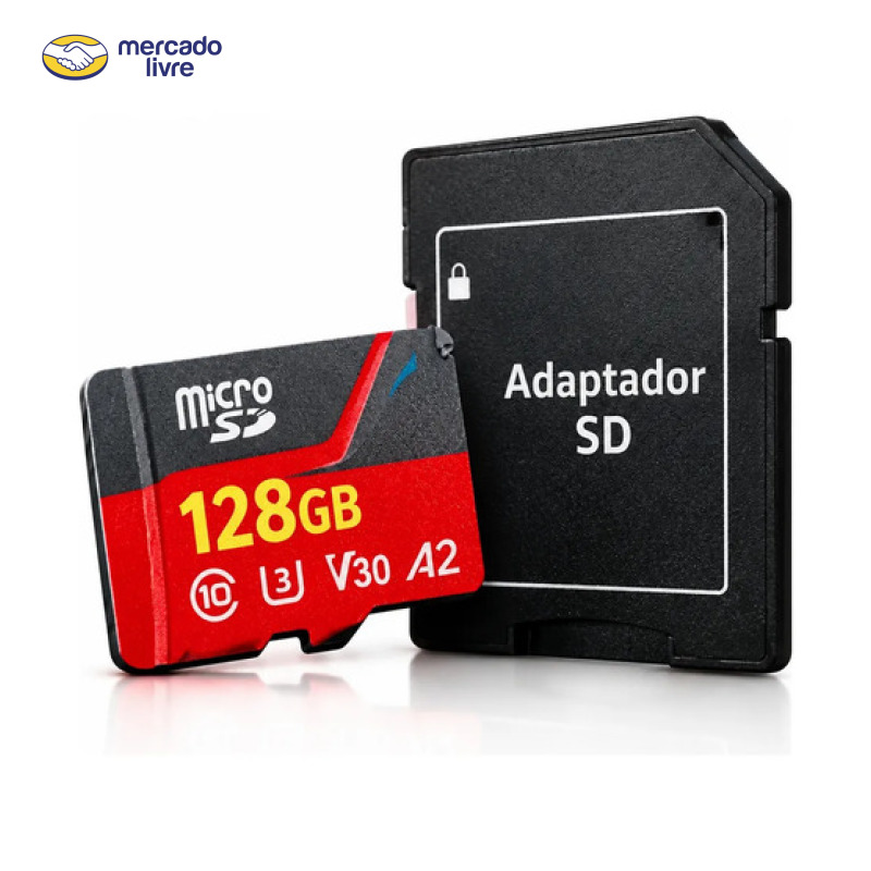 Cartao De Memoria 128gb C/ Adaptador Camera Celular Sd128g