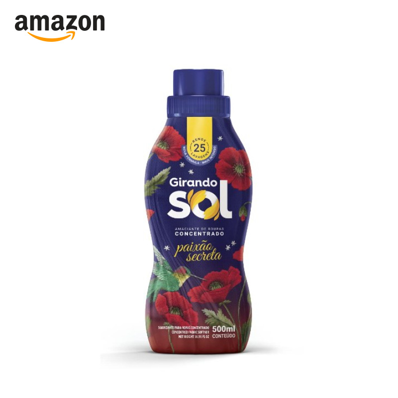 Anúncio patrocinado – Amaciante de Roupas Concentrado Girando Sol, Paixão Secreta, 500ml | Vermelho, Rende 25 Lavagens, No...