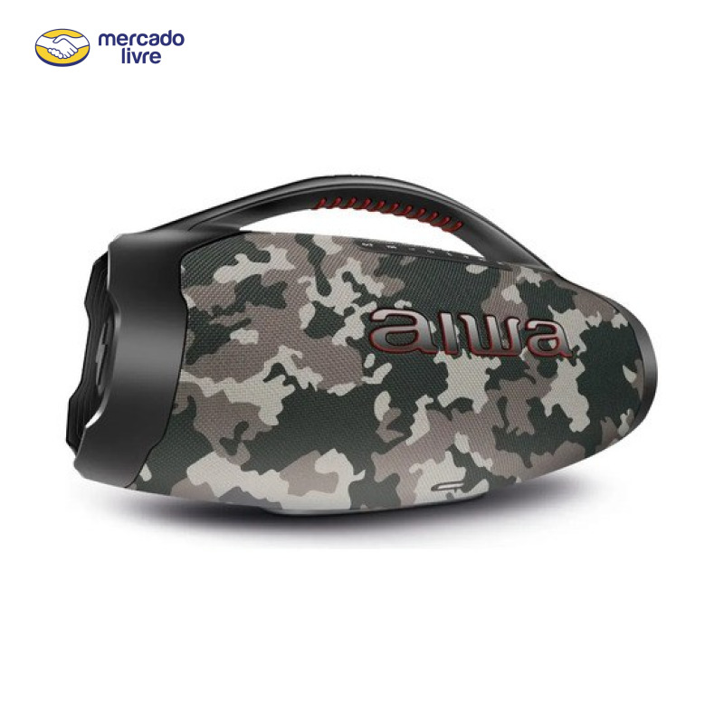 Caixa de Som Boombox Plus AIWA BBS-01-BG 200W Bluetooth 30H IP66 USB Cinza
