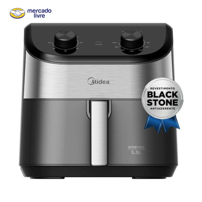 Fritadeira Air Fryer 5,5l Widemax Com Interior De Alumínio 1900w Midea