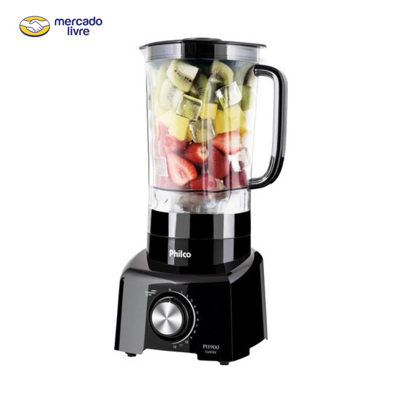 Liquidificador Philco 1200W 3L 12 Velocidades Preto PH900
