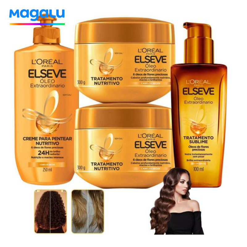Kit Elseve Óleo Extraordinário Loreal Paris Nutrição Cabelos Secos Sonhos - Loreal Paris
