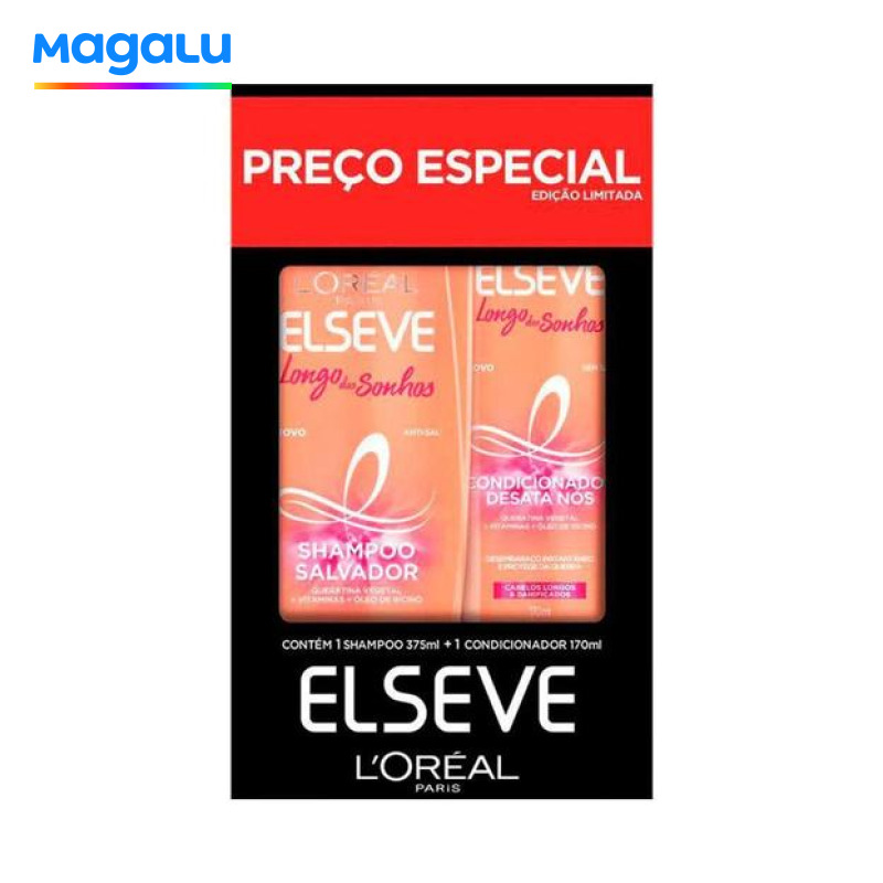 Kit Elseve Shampoo Longo Dos Sonhos 375ml + Condicionador 170ml