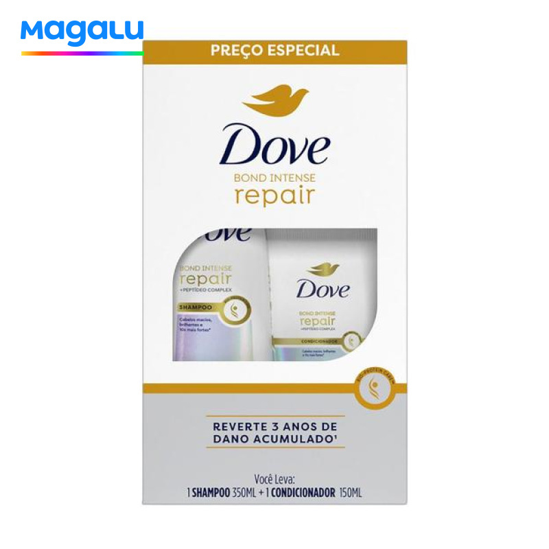 Kit Dove Bond Intense Repair Shampoo 350ml + Condicionador 150ml