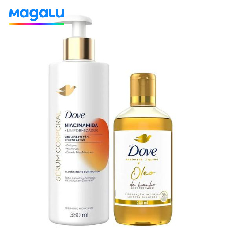 Kit Dove Sérum Corporal Niacinamida 380ml + Óleo De Banho Glicerinado 240ml