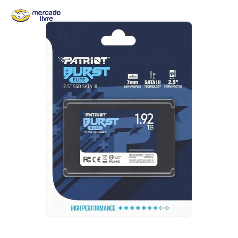 Disco Sólido Interno Patriot Burst Elite 1,92 Tb Sata Iii Pr Cor Preto