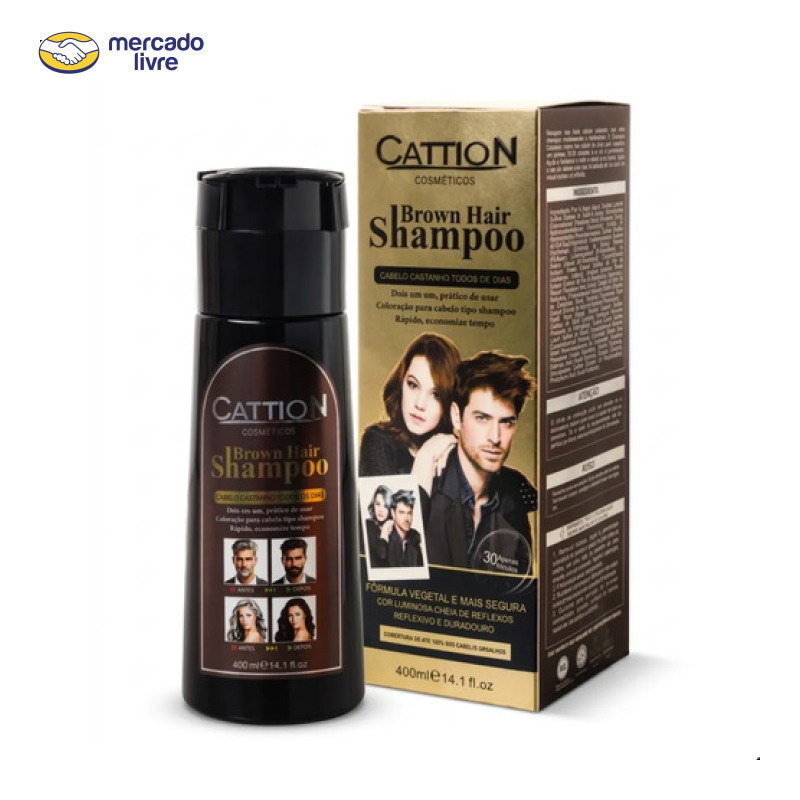 Shampoo Tonalizante Cattion 2 Em 1 Sem Amônia 400 Ml Premium Castanho
