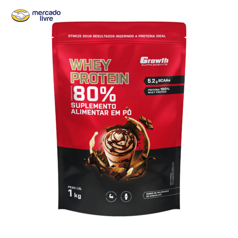 Proteína Growth Supplements Whey concentrado em pó sabor Milkshake de chocolate x 1kg
