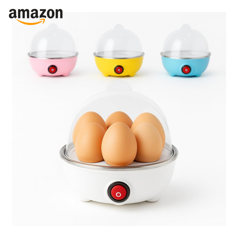 Cozedor de Ovos Elétrico 7 Ovos, 350W, 110V – Praticidade e Alimentação Saudável no Dia a Dia (BRANCO)