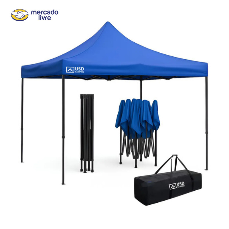 Tenda Gazebo 3x3 Sanfonado Retrátil Praia Pesca Camping C/ Bolsa De Transporte Marca Usd