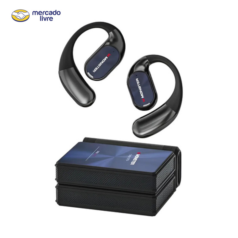 Fone De Ouvido Sem Fio Monster Ac530 Bluetooth 6.0 Esportes Preto