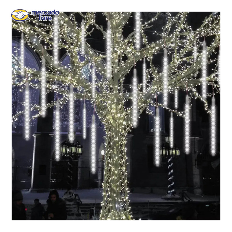 Cascata Bastão Chuva De Gelo 8 Tubos 45cm Natal Bivolt