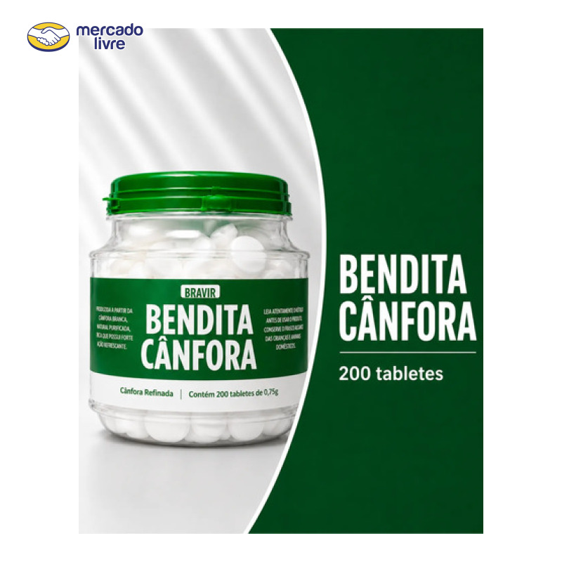 Pastilha Bendita Canfora Bravir Armários E Gavetas Pote 200