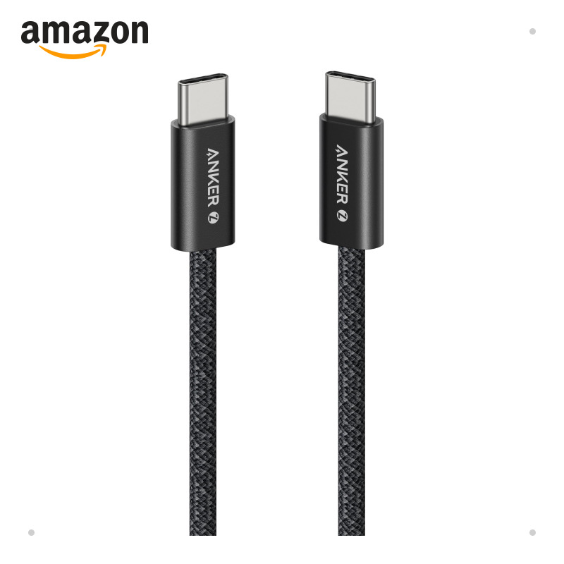 Anker Zolo Cabo USB-C para USB-C, 240W de Carregamento Rápido (Tipo C, 1 m) | Trançado e Livre de Sujeira, Conector Fino, par