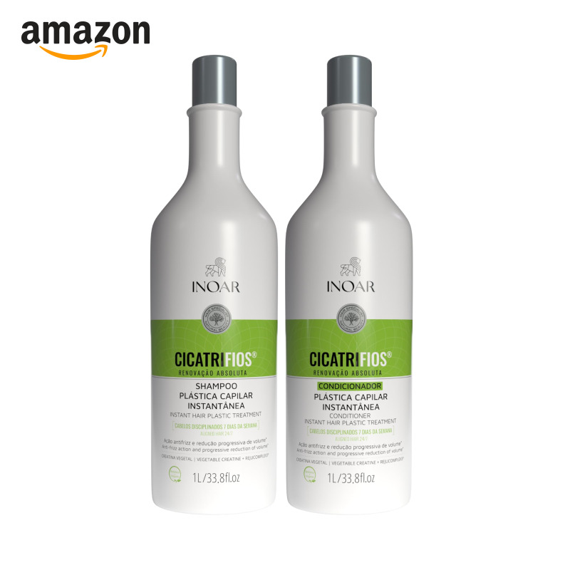 Inoar, Kit CicatriFios Plástica Capilar – Shampoo e Condicionador 2x1L, Redução de Frizz, Brilho Intenso, Hidratação Profu...