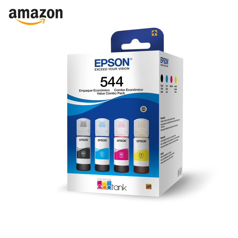 EPSON, Kit de garrafas de tintas originais Epson , Magenta, Amarelo, Ciano, Compacto, T544520-BR