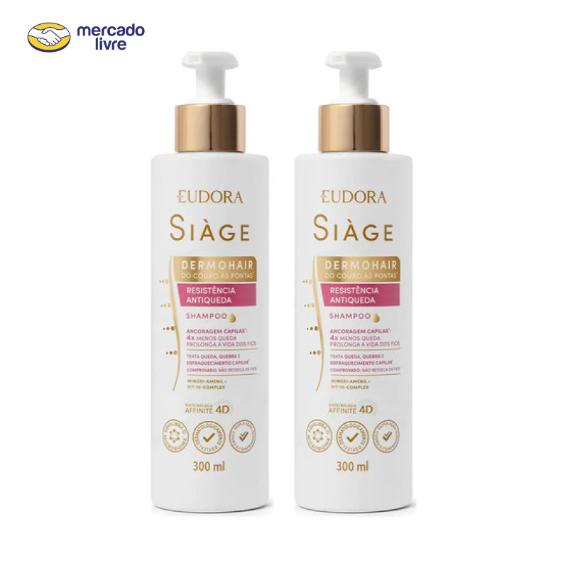 Kit 2 Shampoo Antiqueda Feminino Dermo Hair Eudora Siàge
