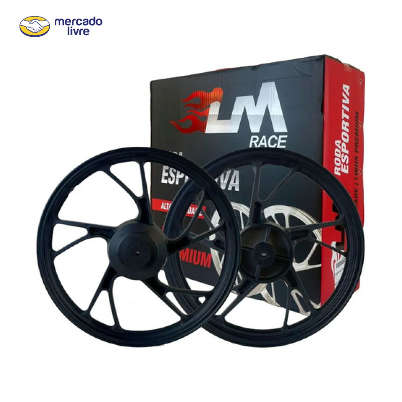 Jogo Roda Pé De Galinha Cg Titan 150 160 Liga Leve A Tambor Preto