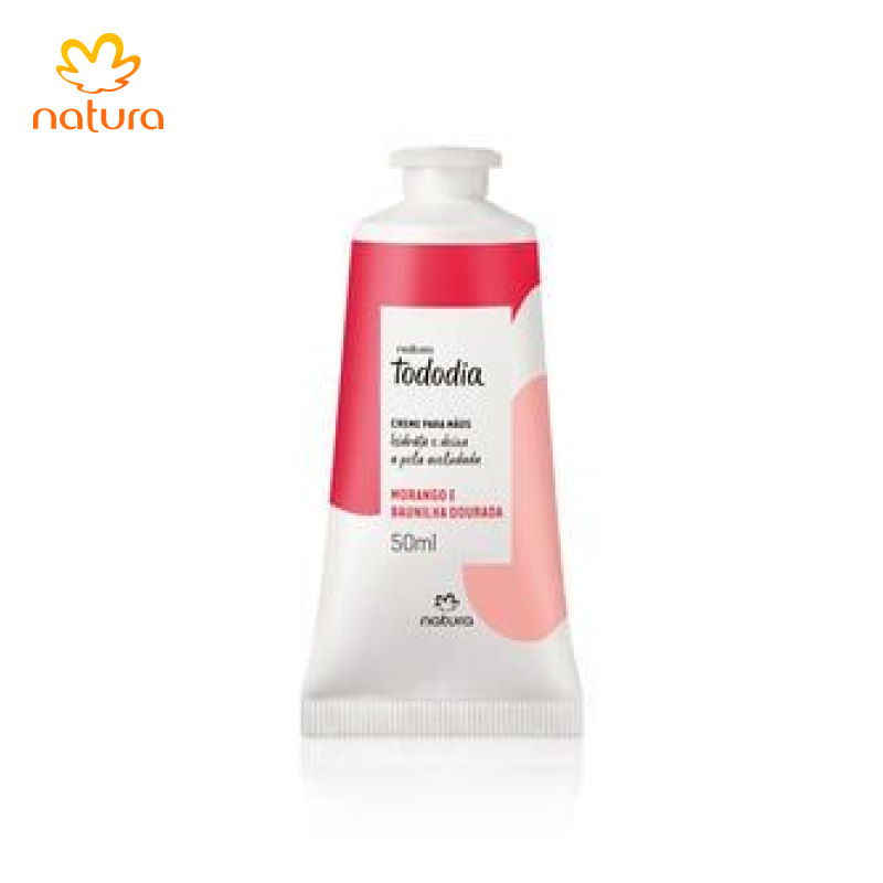 Creme Nutritivo para as Mãos Tododia Morango e Baunilha Dourada