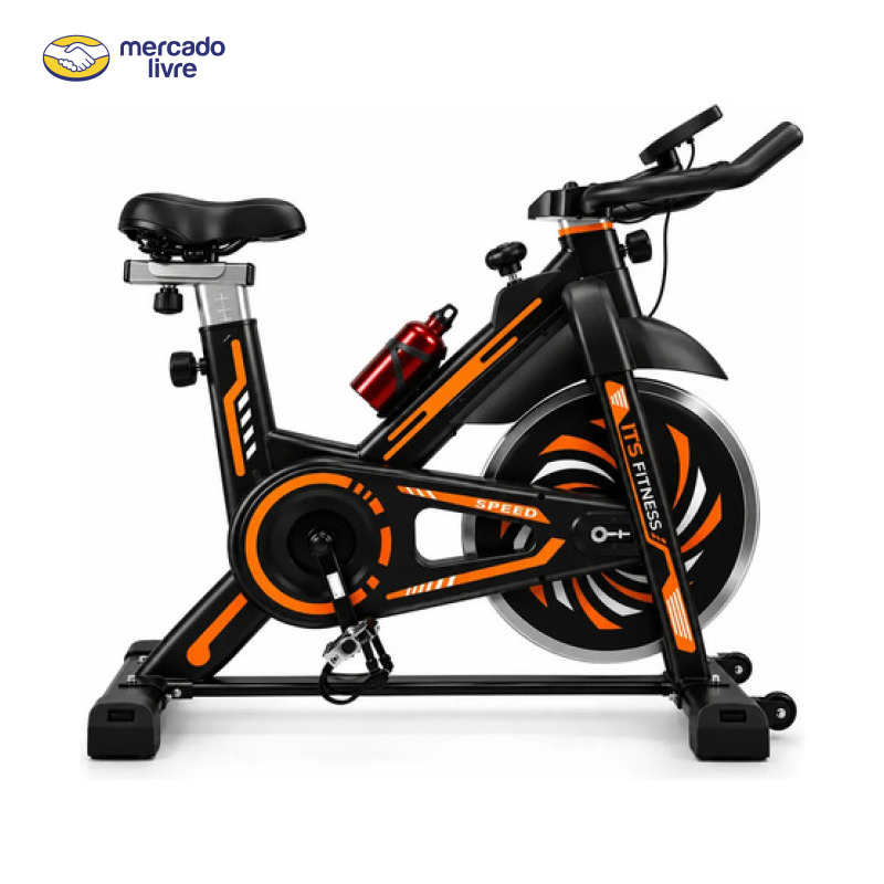 Bicicleta ergométrica spinning ITS Fitness Pro 818 cor preto laranja