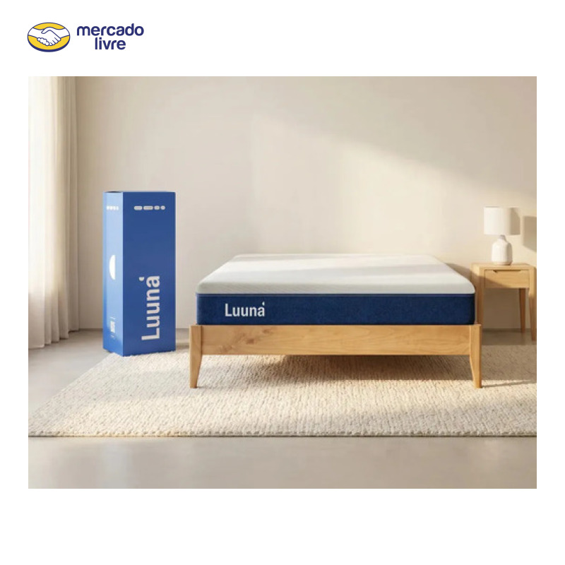 Colchão Queen Luuna Blue, Espuma 20 cm com Bloqueio de Movimento, 10 Anos de Garantia